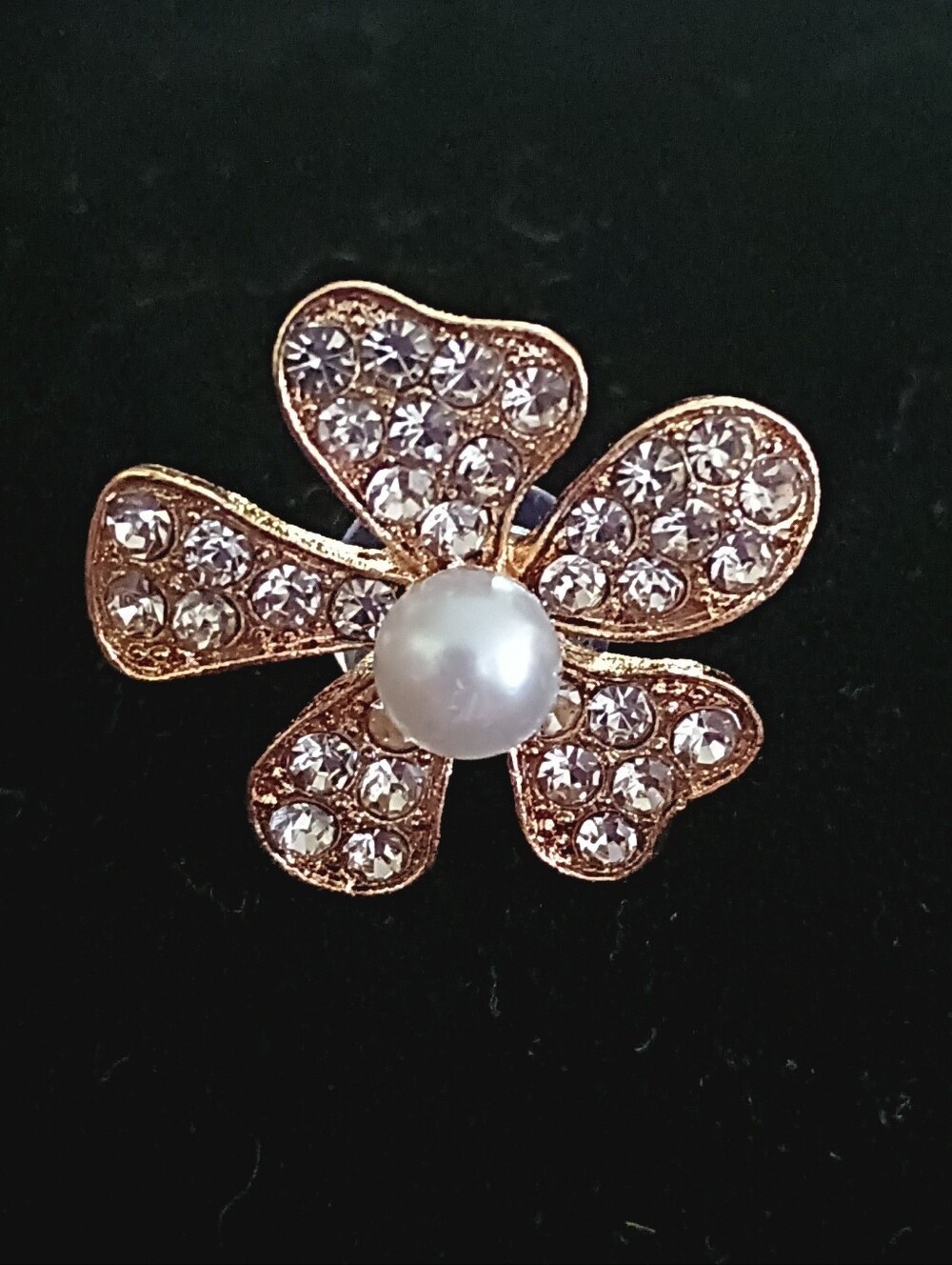 Shoe Charm Flower with Pearl Center